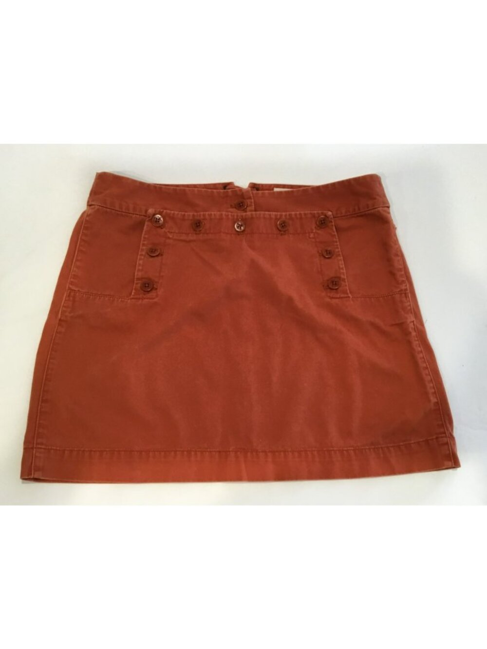 J. Crew Classic Twill Chino Sailor Skirt Sz 12 Dark organge Nautical Minimalist